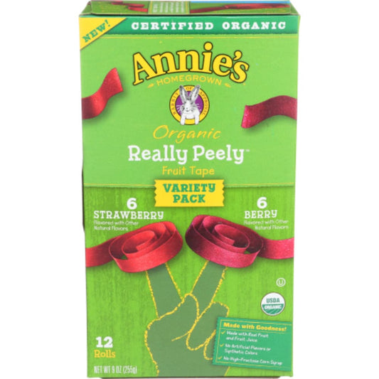 ANNIES HOMEGROWN - Organic FRUIT TAPE Really Peely Strawberry & Berry