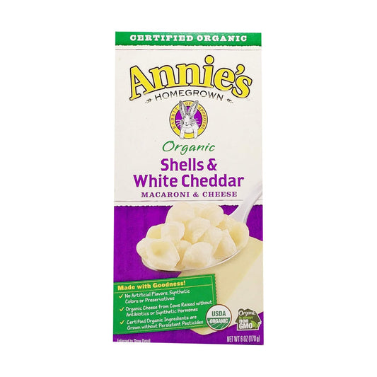 ANNIES HOMEGROW - Organic Shells & White Cheddar Mac and Cheese 6OZ ( Pack of 12)