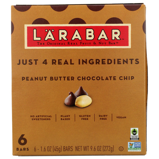 LARABAR - Peanut Butter Chocolate Chip Larabar 6-Pack 9.6OZ ( Pack of 8)