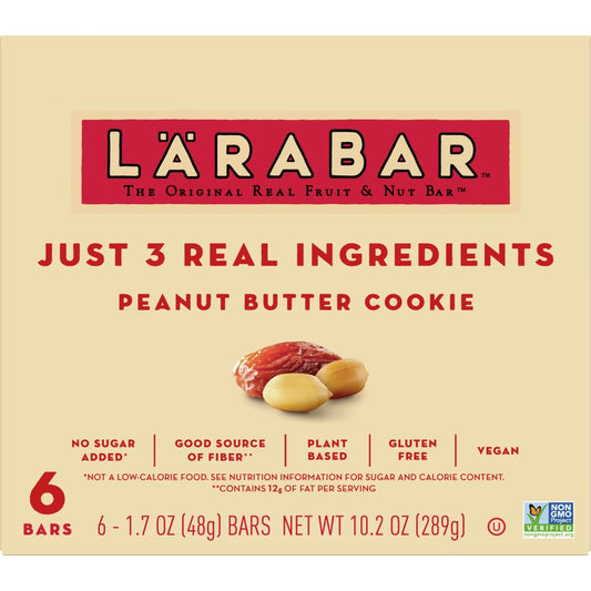 Larabar - Gluten Free Bar Peanut Butter Cookie Vegan, 6 Bars  | Pack of 8