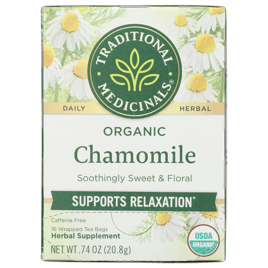 TRADITIONAL MEDICINALS - Organic Chamomile Supports Relaxation Tea 16BG ( Pack of 6)