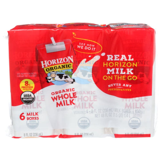 HORIZON - Milk Whole Plain 6 x 8 oz 48FO ( Pack of 3)