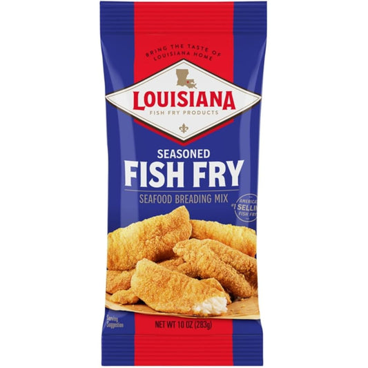 LOUISIANA FISH - Seasoned Seafood Breading Mix 10OZ ( Pack of 12)