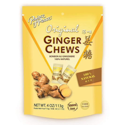 PRINCE OF PEACE - Candy Chew Original Ginger 4OZ ( Pack of 12)
