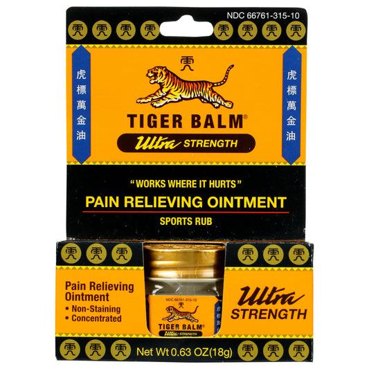 TIGER BALM - Ultra Strength Pain Relieving Ointment 0.63OZ ( Pack of 6)