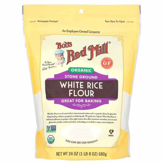 BOBS RED MILL - Organic White Rice Flour 24OZ ( Pack of 4)