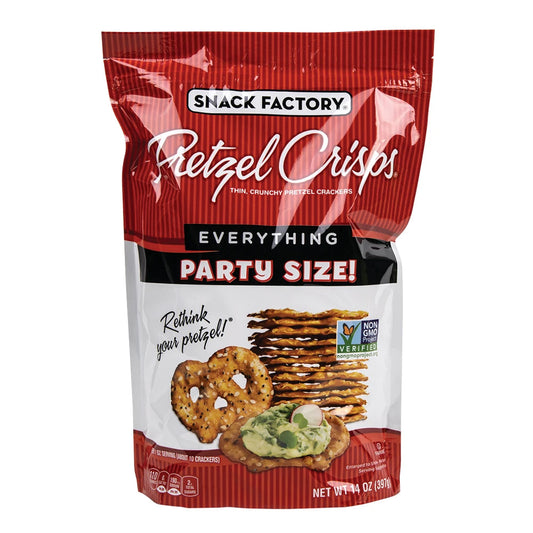 SNACK FACTORY - Everything Pretzel Crisps 14OZ ( Pack of 12)