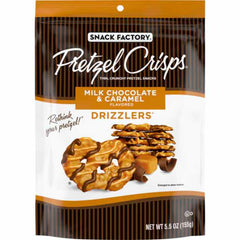 SNACK FACTORY - Milk Chocolate Caramel Pretzel Crisps 5.5OZ ( Pack of 12)