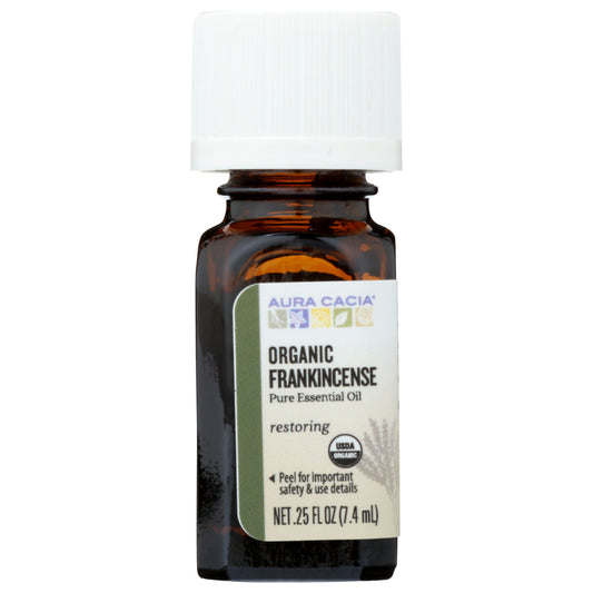 AURA CACIA - Frankincense Essential Oil Organic 0.25FO ( Pack of 1)