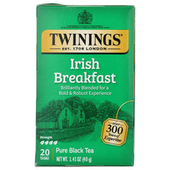 TWINING TEA - Irish Breakfast Pure Black Tea 20BG ( Pack of 6)