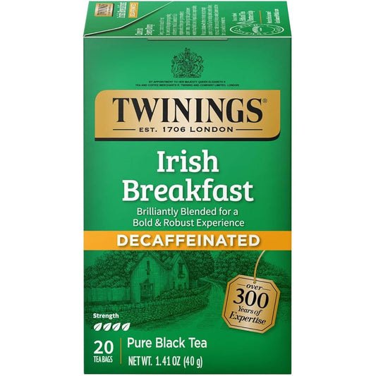 TWINING TEA - Decaf Irish Breakfast Tea 20BG ( Pack of 6)