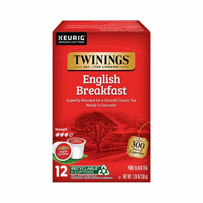 TWINING TEA - English Breakfast Tea K-Cup Pods 12PC ( Pack of 6)