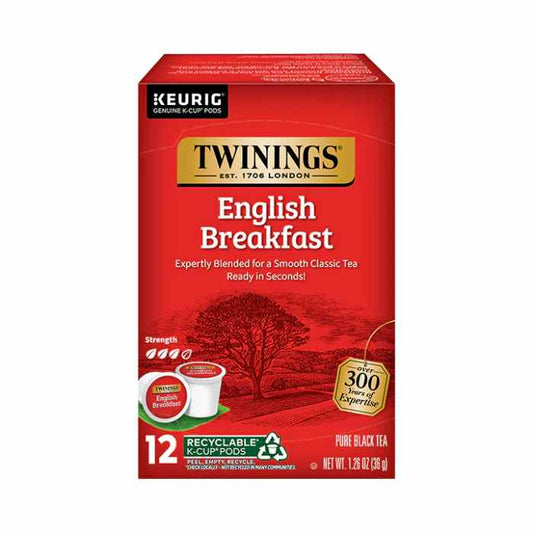TWINING TEA - English Breakfast Tea K-Cup Pods 12PC ( Pack of 6)