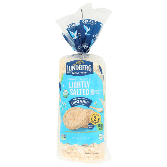 LUNDBERG - Organic Brown Rice Cakes, Lightly Salted 8.5OZ ( Pack of 6)