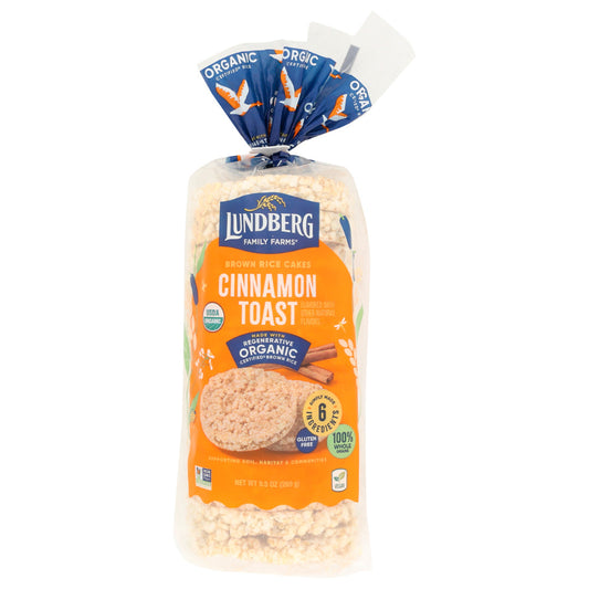 LUNDBERG - Organic Cinnamon Toast Rice Cakes 9.5OZ ( Pack of 6)