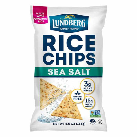 LUNDBERG - Sea Salt Rice Chips Microwave Organic 5.5OZ ( Pack of 6)