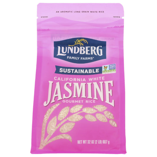 LUNDBERG - Sustainable California White Jasmine Rice 32OZ ( Pack of 6)