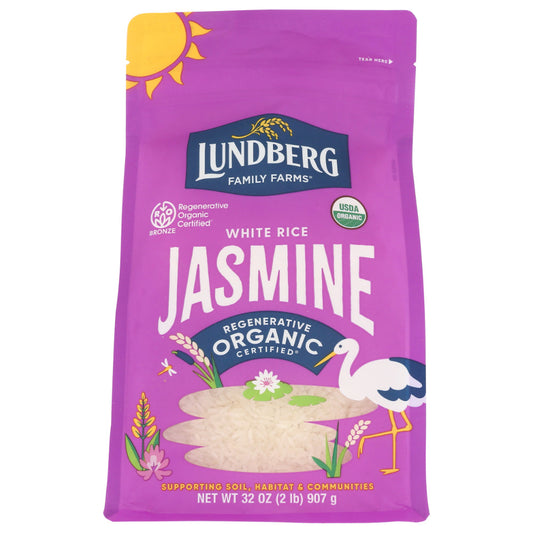 LUNDBERG - Organic Jasmine White Rice 2LB ( Pack of 6)