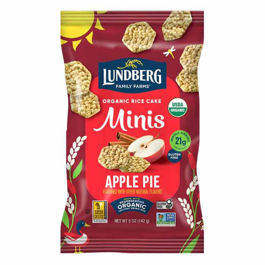LUNDBERG - Apple Mini Rice Cakes Organic 5OZ ( Pack of 6)