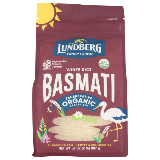 LUNDBERG - Organic Basmati White Rice 32OZ ( Pack of 6)