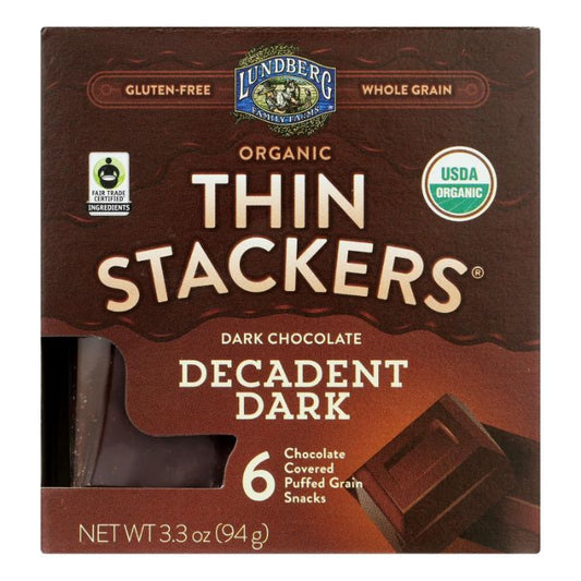 LUNDBERG - Dark Chocolate Thin Rice Cake Organic 3.3OZ ( Pack of 6)