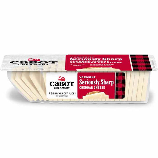 CABOT - Vermont Seriously Sharp White Cheddar Cheese Cracker Cuts 7OZ ( Pack of 12)