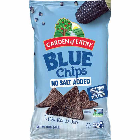 GARDEN OF EATIN - Blue Corn Chips No Salt 16OZ ( Pack of 12)