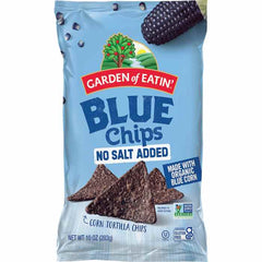 GARDEN OF EATIN - Blue Corn Chips No Salt 16OZ ( Pack of 12)