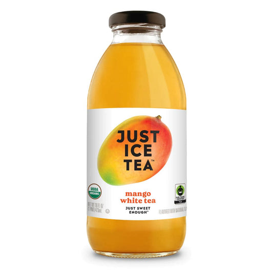 Just Ice Tea - Mango White Organic Tea, 16 Oz - Pack of 12