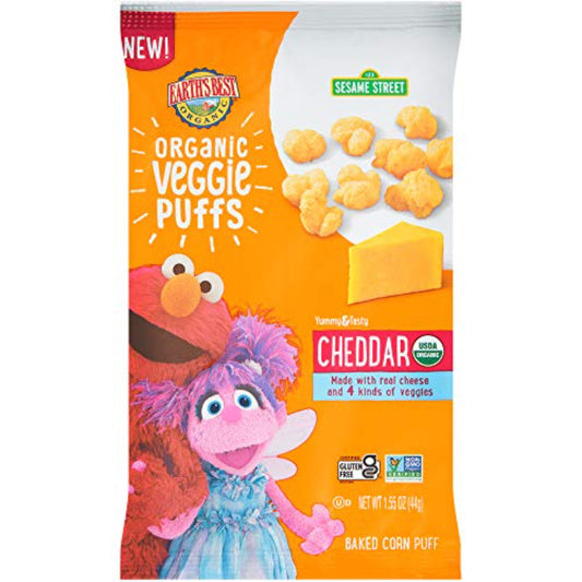 EARTHS BEST - Garden Veggie & Cheddar Puffs 1.55OZ ( Pack of 4)