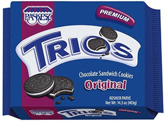PASKESZ - Trios Premium Original Sandwich Cookies 14.3OZ ( Pack of 12)