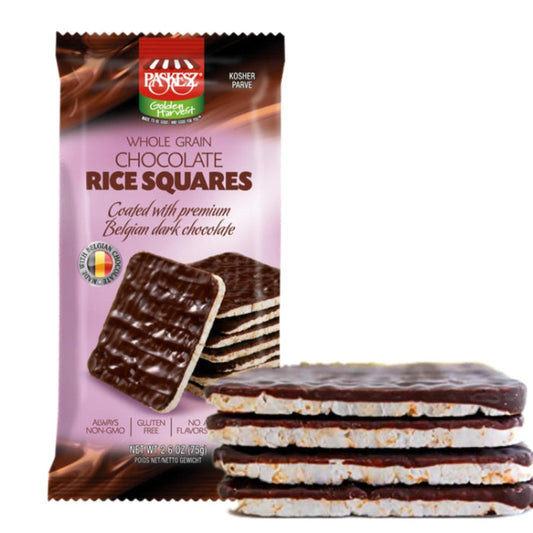 PASKESZ - Rice Squares Chocolate Covered 2.6OZ ( Pack of 16)