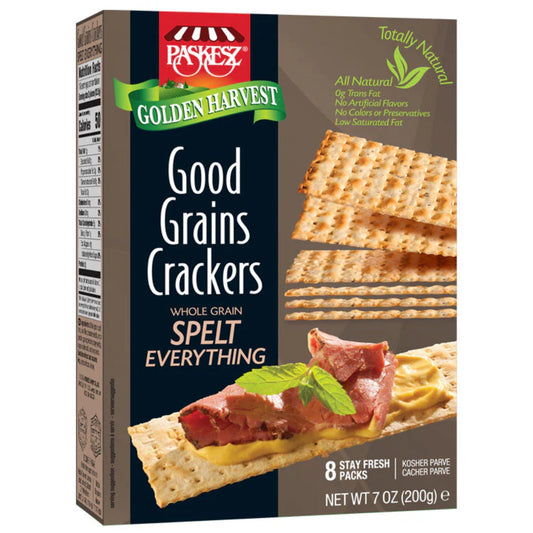 PASKESZ - Good Grain Crackers Spelt Everything 7OZ ( Pack of 12)