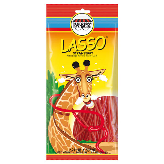 PASKESZ - Lasso Intensely Flavored Strawberry Laces 3.5OZ ( Pack of 24)