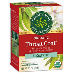 Traditional Medicinals - Organic Throat Coat Eucalyptus Tea 16 BG - (Pack of 6)