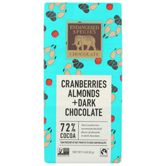 ENDANGERED SPEC - Dark Cranberry Chocolate Bar 3OZ ( Pack of 12)