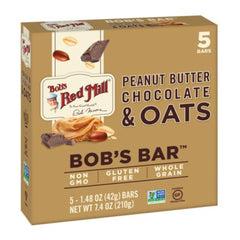BOBS RED MILL - Bar Oat Peanut Butter Chocolate 5-Pack 7.4OZ ( Pack of 6)