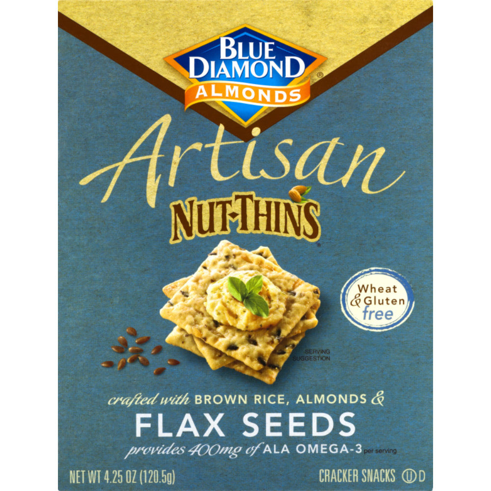 BLUE DIAMOND - Nut Thins Flax Crackers 4.25OZ ( Pack of 12)