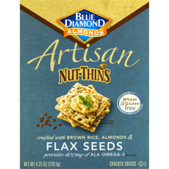 BLUE DIAMOND - Nut Thins Flax Crackers 4.25OZ ( Pack of 12)