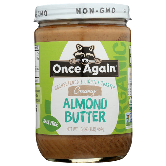 ONCE AGAIN - Toasted Almond Butter Organic 16OZ ( Pack of 6)