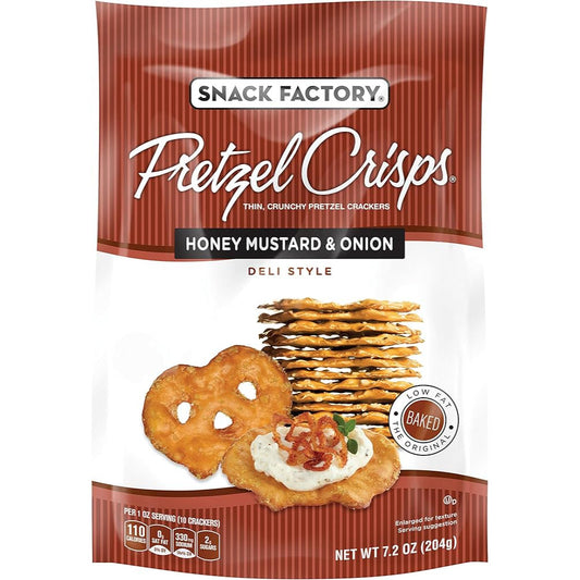SNACK FACTORY - Honey Mustard & Onion Pretzel Crisps 7.2OZ ( Pack of 12)