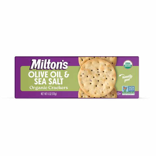 MILTONS - Olive Oil & Sea Salt Organic Crackers 6OZ ( Pack of 8)