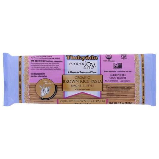 TINKYADA - Organic Brown Rice Pasta Spaghetti Style 12OZ ( Pack of 12)