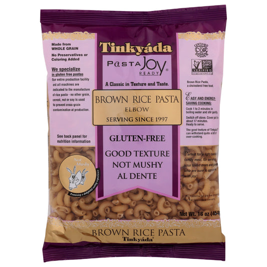 TINKYADA - Brown Rice Pasta Elbow 16OZ ( Pack of 12)