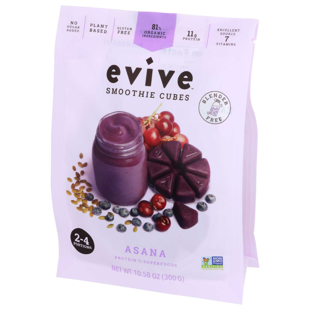 EVIVE SMOOTHIE - Plant-Based Asana Smoothie Cubes 10.58OZ ( Pack of 8)
