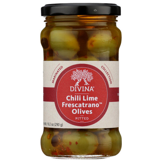 DIVINA - Chili Lime Frescatrano Olives 10.2OZ ( Pack of 6)