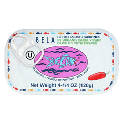 Bela - Lightly Smoked Sardines in Organic Extra Virgin Olive Oil Piri-Piri