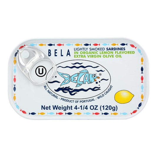 Bela - Lightly Smoked Sardines in Organic Lemon Extra Virgin Olive Oil