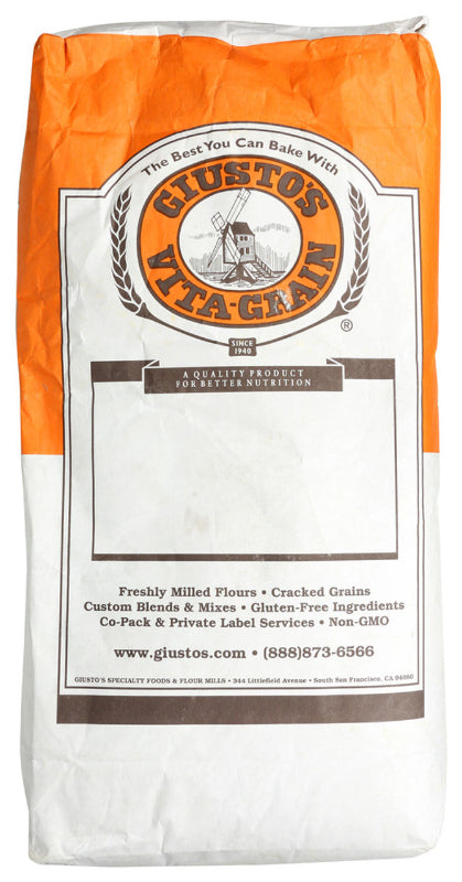 GIUSTOS EB - Flour Whole Wheat Fine Organic 50LB ( Pack of 1)