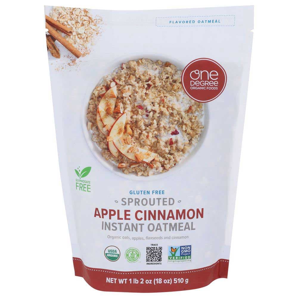 One Degree - Sprouted Instant Oatmeal Apple Cinnamon, 18 oz